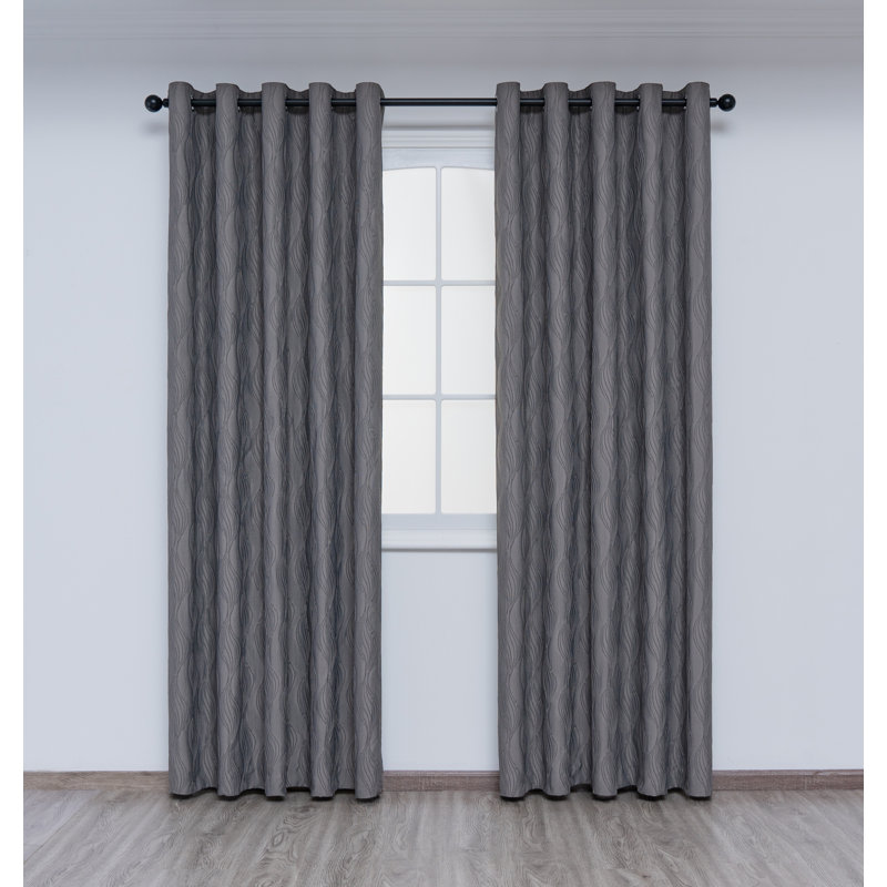 Aazim Room Darkening Curtain Pair, Silver