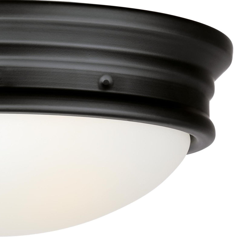 2 - Bulb Outdoor Flush Mount, Matte Black