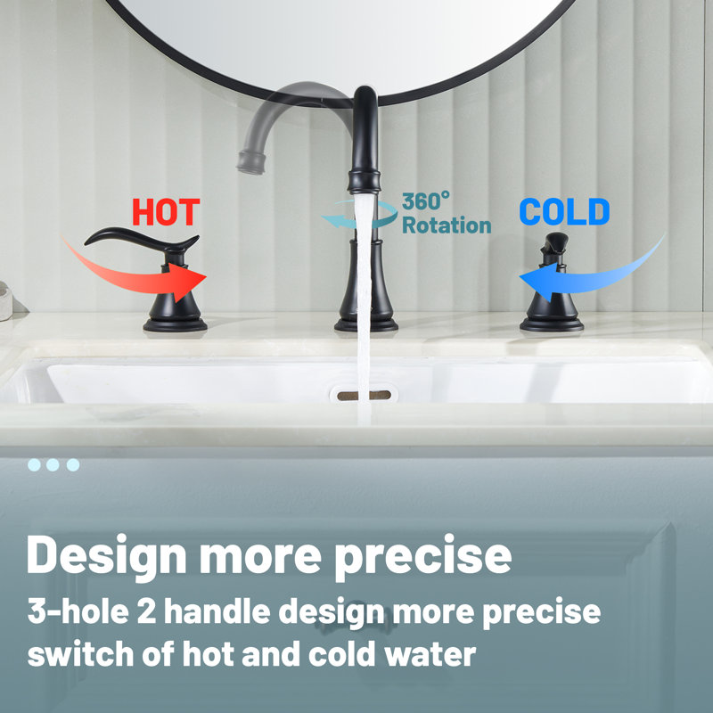 8-inch Widespread Faucet 2-handle Bathroom Faucet with Drain
