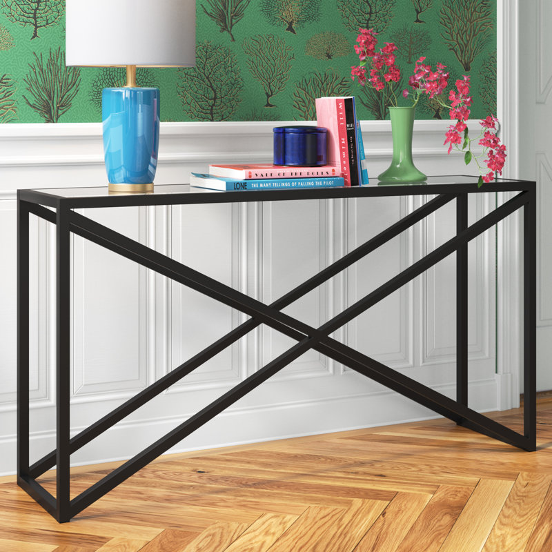 Calix Console Table, Blackened Bronze, 30" H x 55" W x 14" D