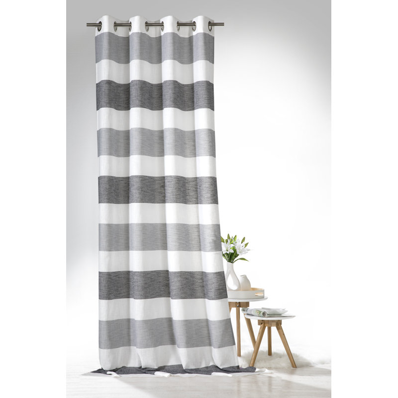 Gun Club Estates Polyester Standard Eyelet Curtain Panel, White/Grey/Anthracite
