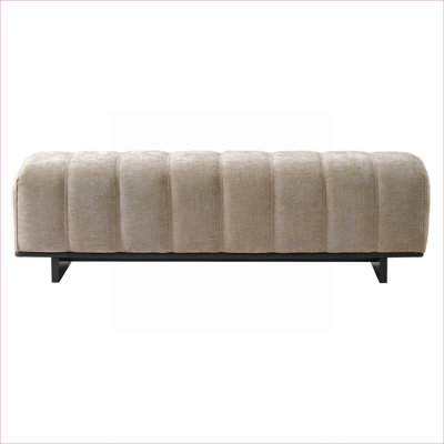 Dining Room Indoor Upholstered Bench Chenille Fabric Rubber Wood Legs 2 Person Seating for Living Areas and Entryways