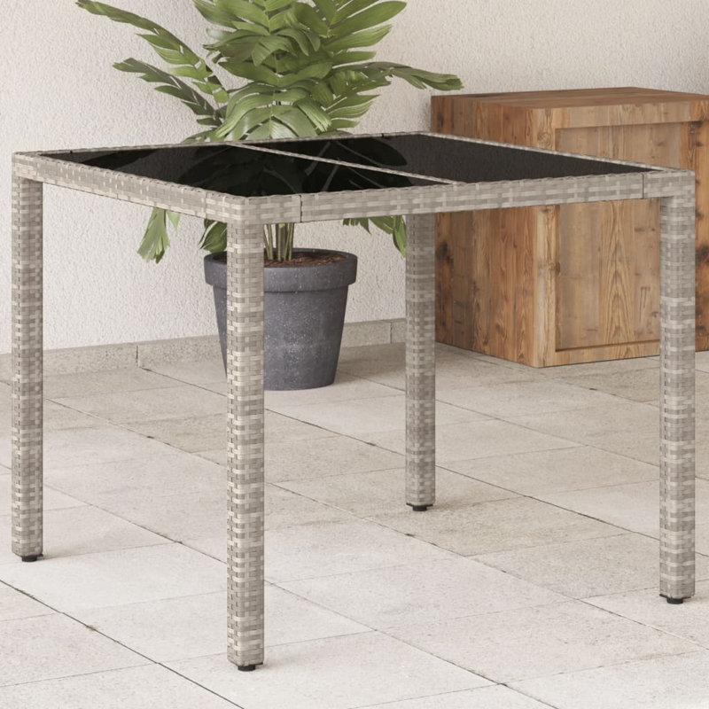  Ensemble de 4 tables de jardin gris clair, H 29,5 po x l 35,4 po x P 35,4 po