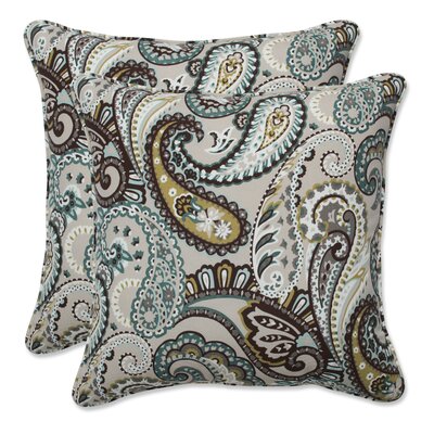 Bungalow Rose Paisley Indoor Outdoor Reversible Throw Pillow 