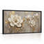 Art mural sur toile de magnolia blanc avec feuilles et tiges dorées blanches-853845121