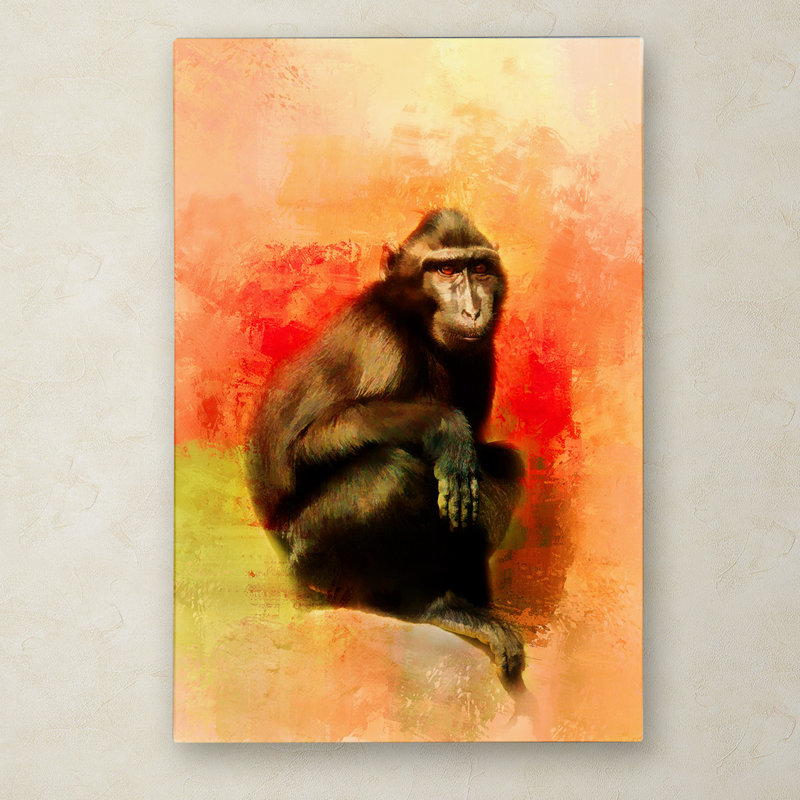 «Colorful Expressions Black Monkey» de Vidur, impression sur toile tendue, H 19 po x l 12 po