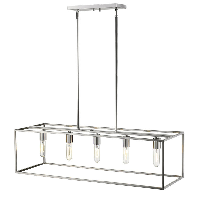 Seadrift 5 - Light Kitchen Island Pendant, Satin Nickel