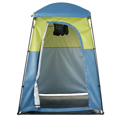 Camping Shower Tent, 1 Room, Portable Privacy Tent Changing Room with Shower Bag, Ground Stakes, Ropes, Carry Bag, and Support Poles, 150D Oxford Fabric with Silver Coating, for Camping, Fishing