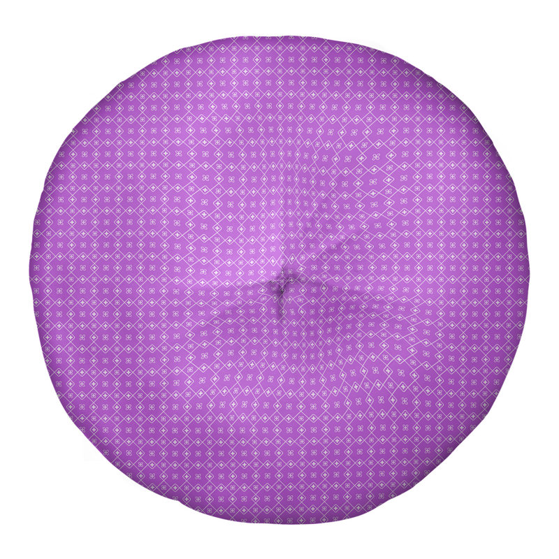 Coussin de sol Katelyn Elizabeth, 26 po x 26 po, Violet / Blanc