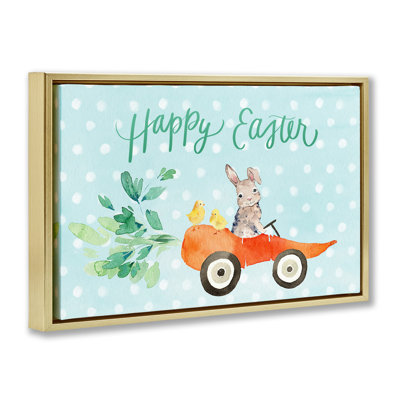 Cadre flottant de lapin de voiture carotte de Pâques, design par Heather Lee Chan