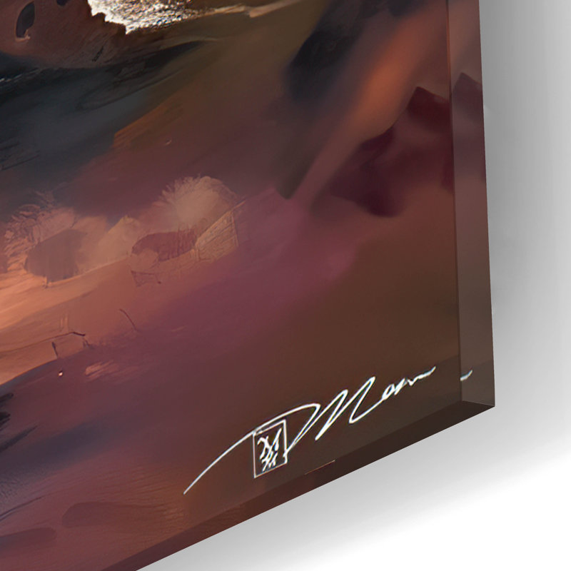 Art mural en verre Wrought Studio ™ «Space Illustration Retro Futuristic 2» par Momart, H 16 po x l 12 po x P 0,13 po