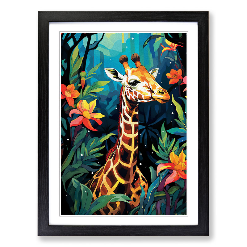 Jungle Pop Art - Framed Print, Black Framed, 64cm H x 46cm W