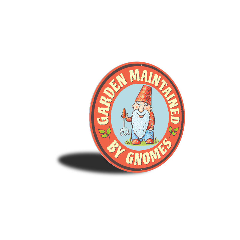 Plaque gnome en aluminium, H 18 po x l 18 po x P 0,06 po
