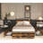 Queen Bed Frame With 8 Storage Compartments, Led Headboard Charging Facility, Metal Platform, No Box Spring, Noise-, Stable, Teal Brown Pecan