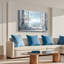 Fleur rustique, art mural pour salon, fenêtre, paysage marin, paysage marin, peinture, impressions sur toile-2036821180