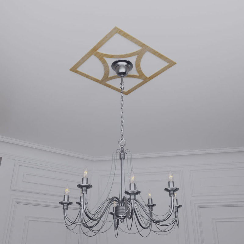 Médaillon de plafond ajouré en bois Statesman, Bouleau, H 32 po x l 32 po x P 0,25 po