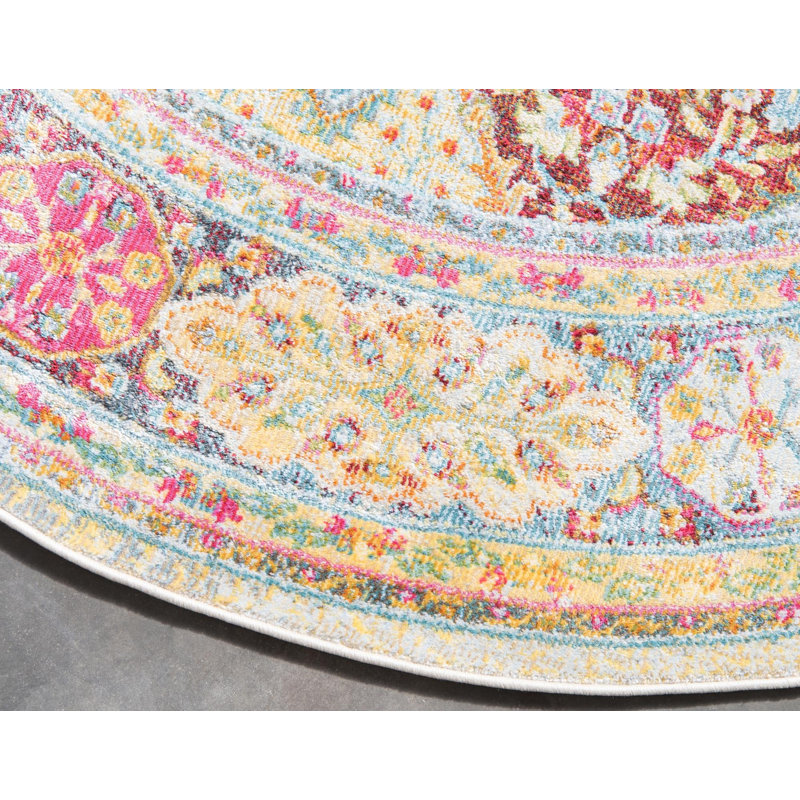Abstract Indoor Rug, Round 4'