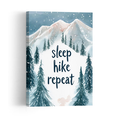 Winter Wanderlust Abstract Contemporary Pine Tree Forest Landscape Wall Art Print