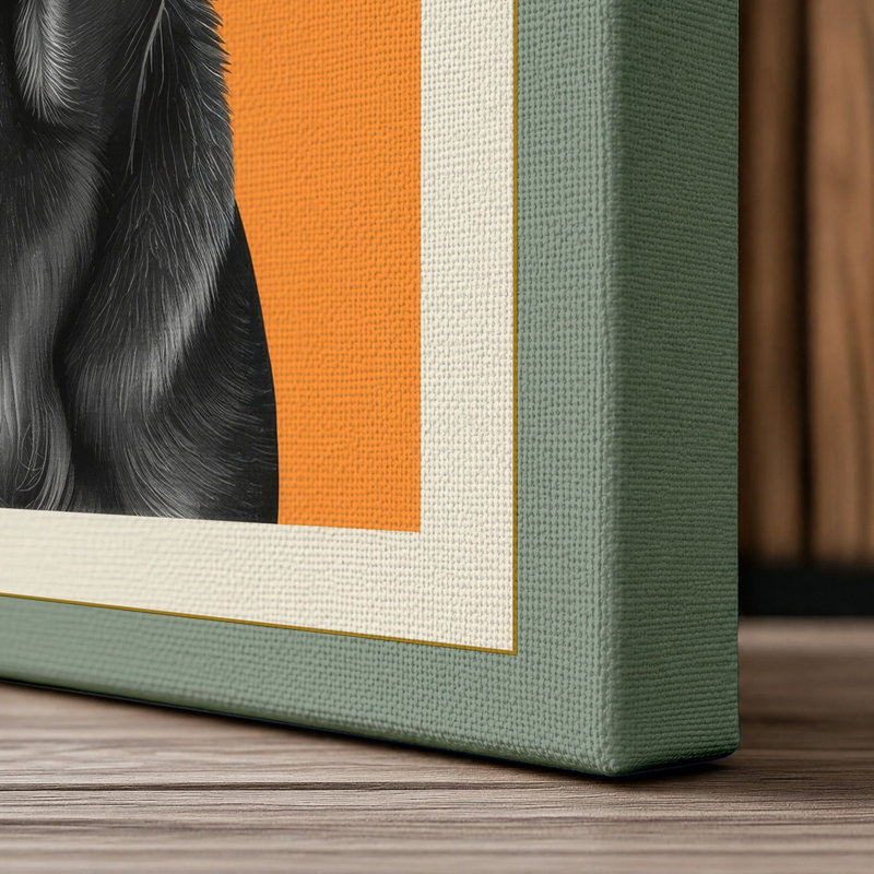 Dog in Warmth Modern - Wrapped Canvas, 30x20 - 76.2 x 50.8 cm, Sage Border