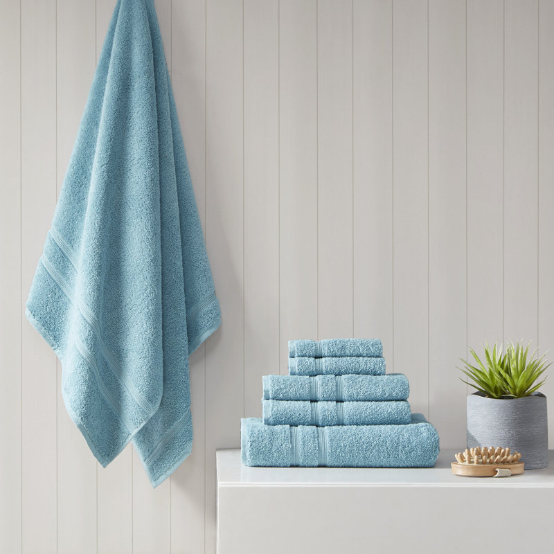 Aegean 100% Turkish Cotton 6 Piece Towel Set, Aqua