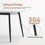 Grande table rectangulaire avec base en métal solide et table de salle à manger moderne en pierre
