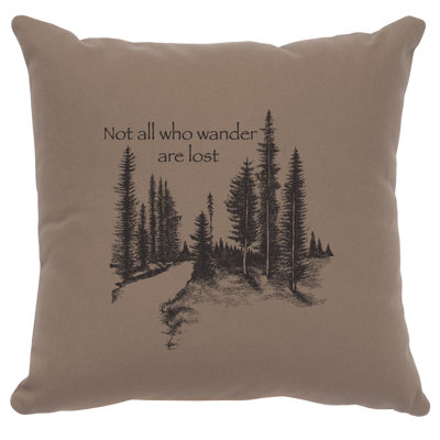 Coussin Wooded River Image - Wander - Coton taupe