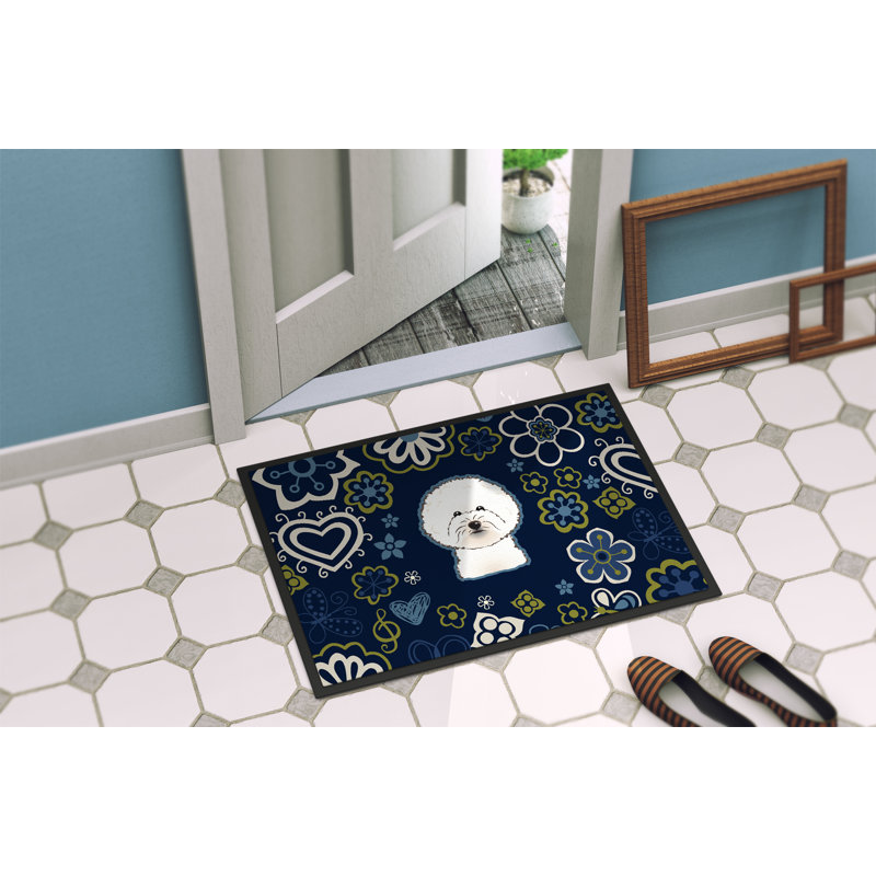 Tapis d'extérieur antidérapant Toluca, L 24 po x L 36 po, Bichon frisé