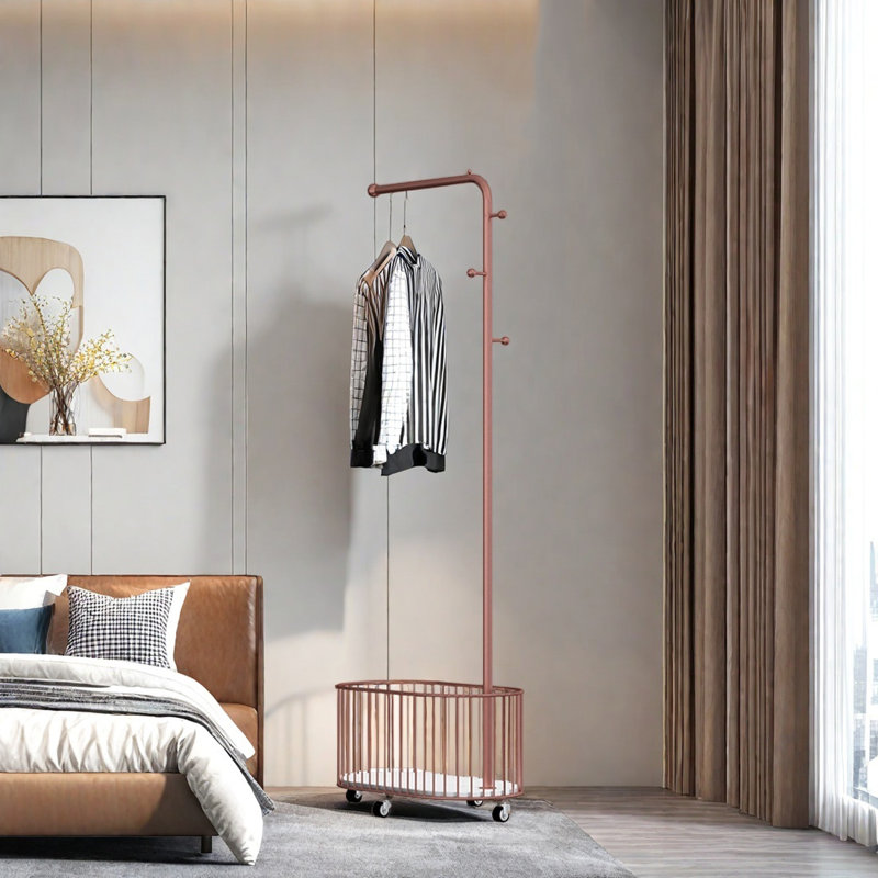 Portemanteau avec design antidérapant et rangement spacieux, Rose