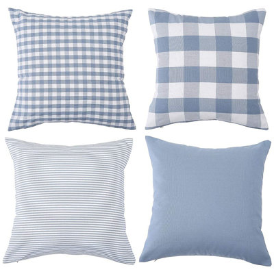 Petite taie d'oreiller à carreaux en polyester et coton frais sans housse de coussin de canapé