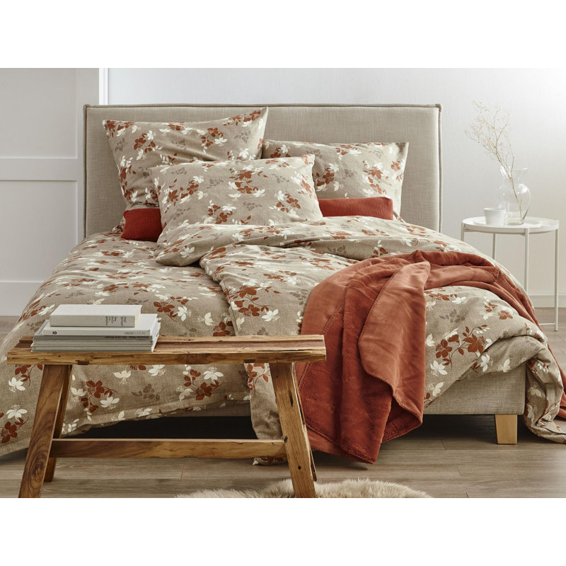 Elegant flannel bedding set alpaca 8398, Terra, 155 x 200cm - 1 Pillowcase ( 80 x 80cm)