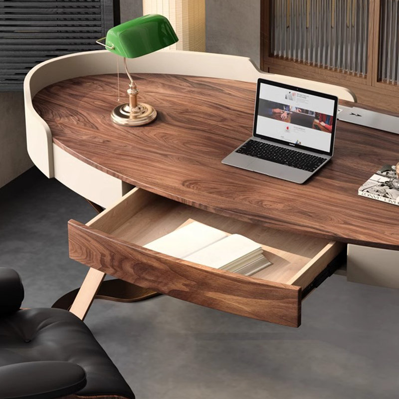 Bureau incurvé de luxe, H 29,53 po x l 55,12 po x P 20,47 po
