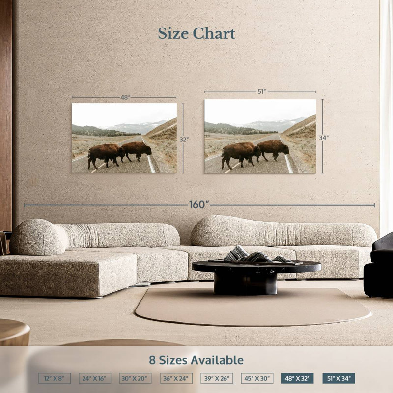 Brampt Buffalo Crossing Highway, 34" H x 51" W