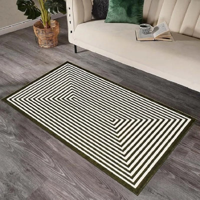 Striped Flokati Area Rug