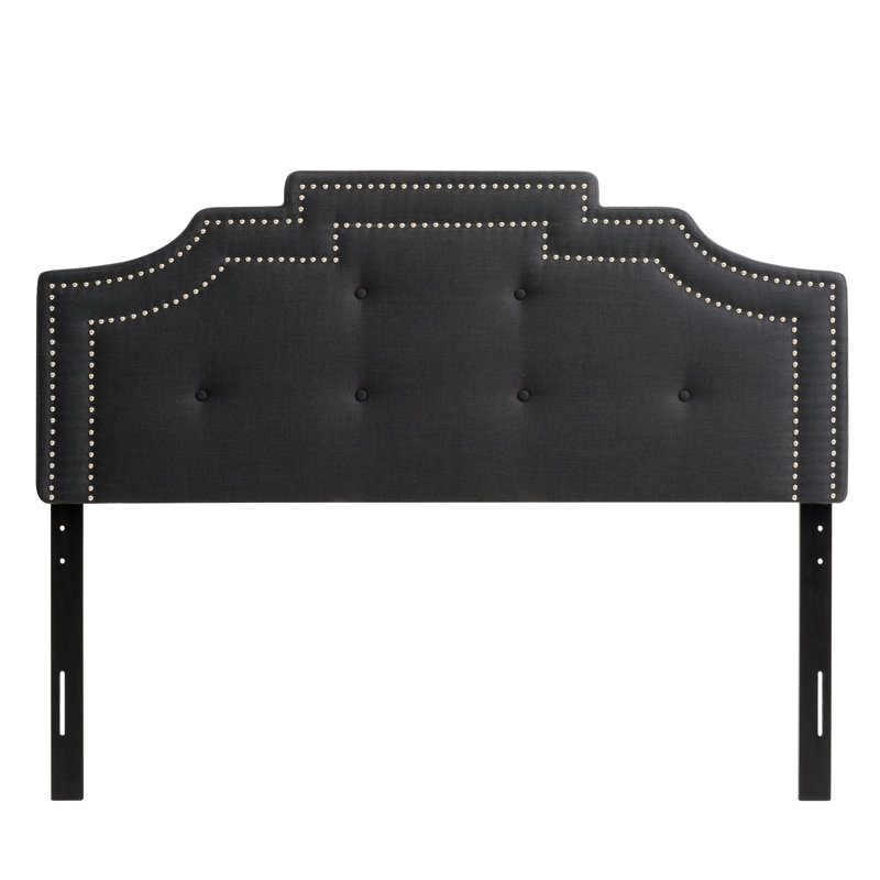 Tête de lit tapissier Suwanee, Gris foncé, Grand