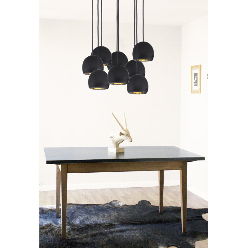 8 - Light Crystal Chandelier, 120" H x 24" W x 24" D, Brass, Black/Brass
