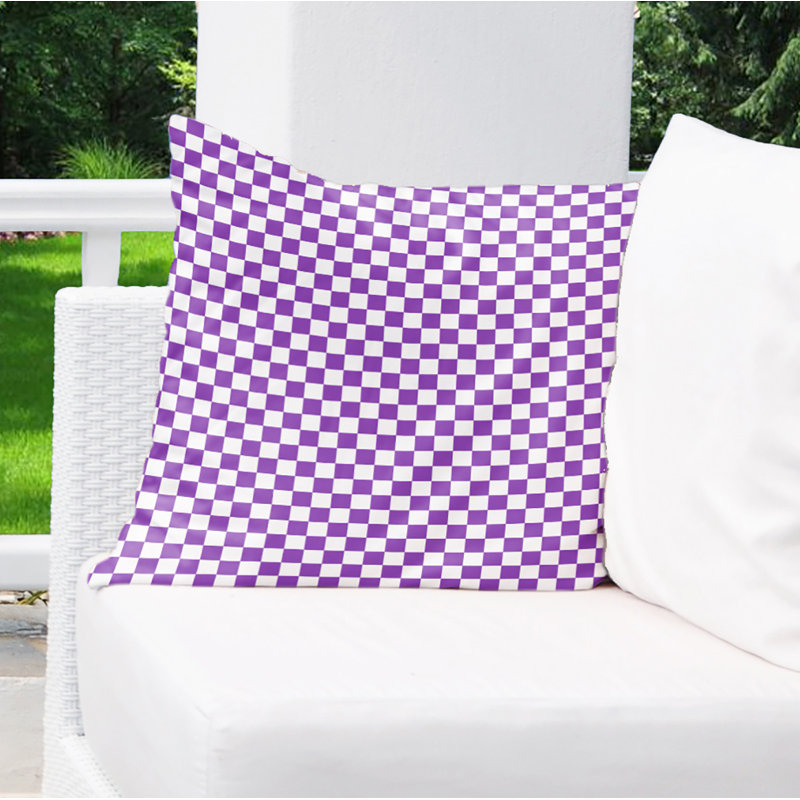 Coussin décoratif Vichy, 20 po x 20 po, Noir / blanc
