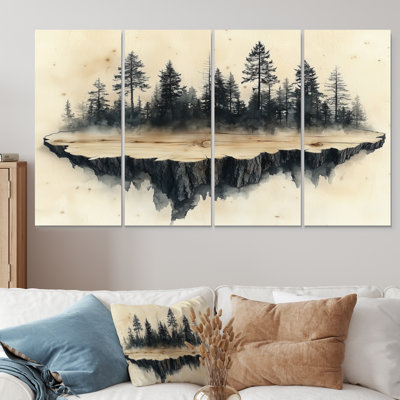 Le flux enchanté de la forêt hivernale II - Art mural forêt - Art mural traditionnel