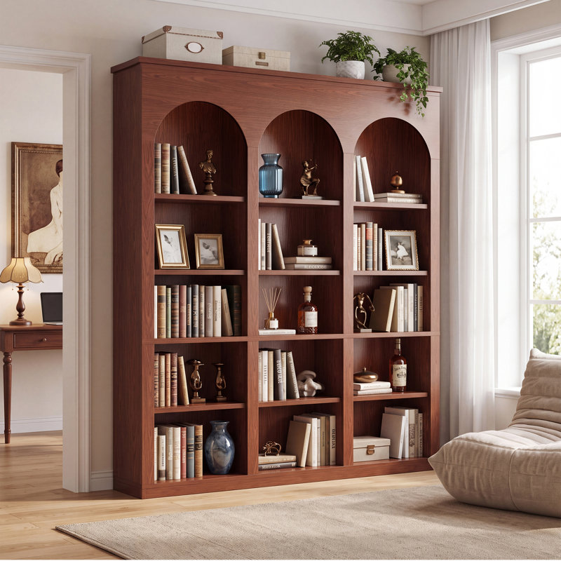Bibliothèque standard H 70,9 "à 5 niveaux, Rouge cerise
