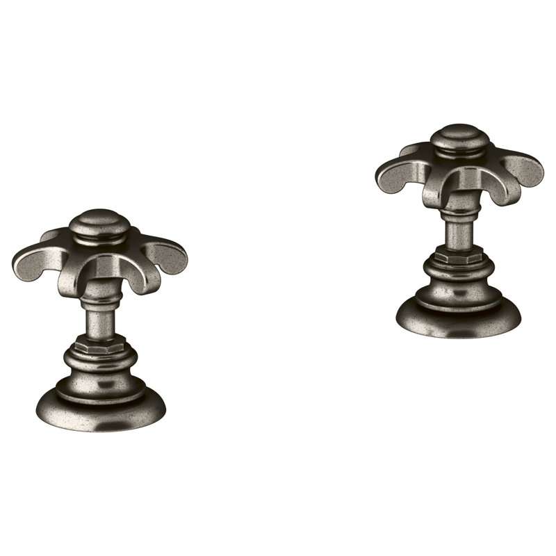 Artifacts Deck-Mount Bath Prong Handle Trim, Vintage Nickel