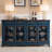 Dark blue Solid Wood Shoe Storage Bench-904442420