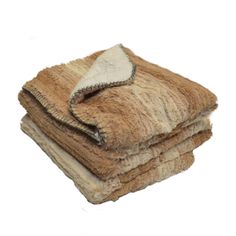 Jeté en grès Sherpa, Beige