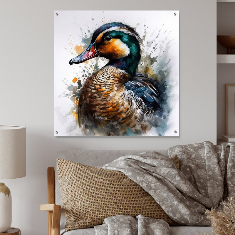 Magnifique_Magnou canard III - canard, décoration murale en acrylique, H 16 po x l 16 po