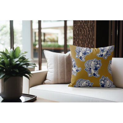 Coussin d'intérieur carré en faux suède Dama Tiger