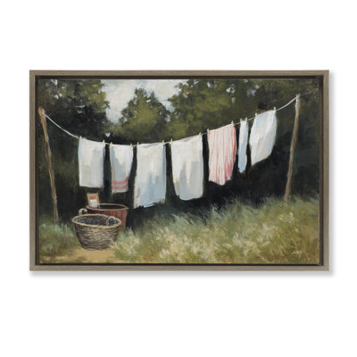 Laundry Out To Dry Framed Floater Canvas by Julia Purinton