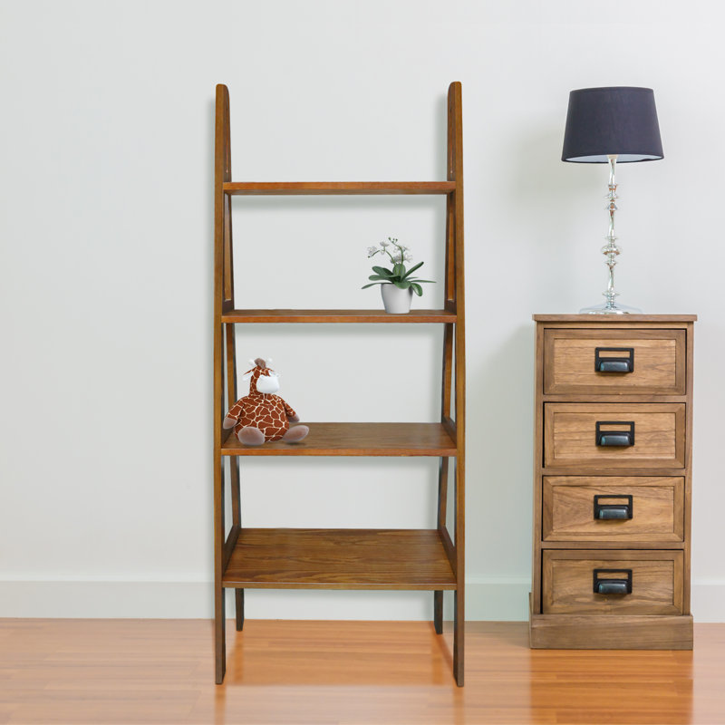 4-shelf Ladder Bookcase, Warm, Brown