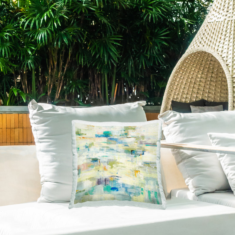 Abstract Indoor/Outdoor Throw Pillow