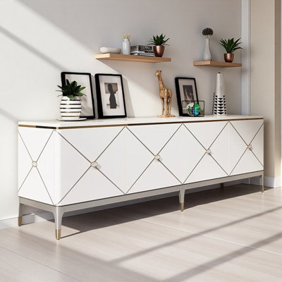Meuble télé blanc de style américain