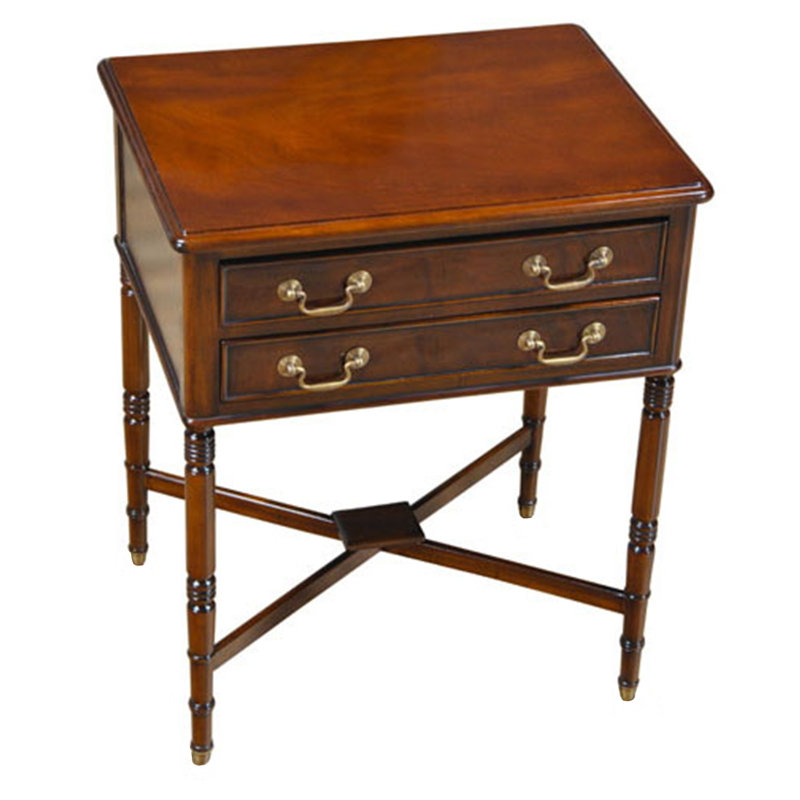 Table de bout à 2 tiroirs en bois massif Klahn