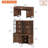Home Office Furniture Set: 59" Modern Executive Desk With Charging Station & Storage Cabinet + 72" Tall Bookcases, Wood Computer Desk & Library Storage Shelf Cabinet For Work Study, Brown-1629505350