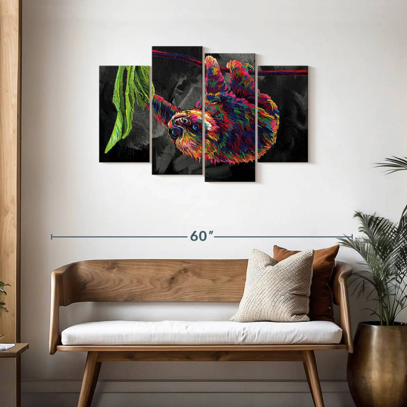 Brampt paresseux à la recherche d'une couleur abstraite, H 27 po x l 43 po